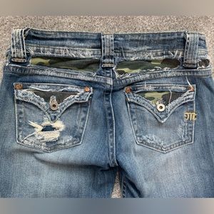 Miss Me camo distressed denim bootcut jeans